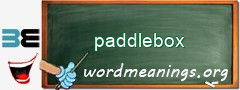 WordMeaning blackboard for paddlebox